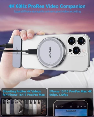 TWOPAN iPhone USB C Hub with M.2 2230 NVMe Dual-Sided MagSafe SSD Enclosure TWOPAN iPhone USB C Hub with M.2 2230 NVMe Dual-Sided MagSafe SSD Enclosure