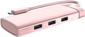 5-in-1 USB C Hub 14K 60 Type C 3.1 to 4K HDMI RJ45 PD 100W Docking Station Pro USB 3.0 Hub Compatible with Laptop Tablet