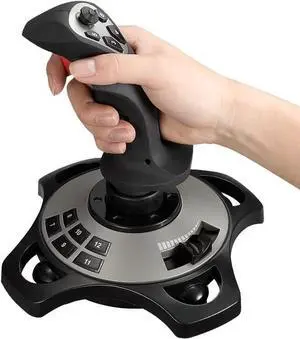 Portable Gaming Joystick Handle,3D Pro Joystick for Windows 4-Axis USB Cabled Flight Game Joystick Simulator Controller with Button Function