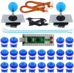 SJ@JX 2 Player Arcade Game DIY Kit Arcade Joystick Controller Mechanical Keyboard Switch Retropie Raspberry MAME Arcade Button