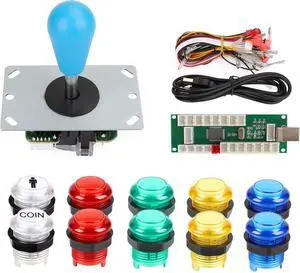 MAD HORNETS Arcade 1 Player DIY Kit 5V LED Buttons for Arcade PC Games Ma-me Raspberry pi