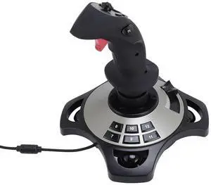 Dpofirs Simulator Joystick Controller with Vibration, Throttle, and Multi Functional Buttons, USB Wired Stick for 7 8 10 11, Easy Connection, Wide Compatibility