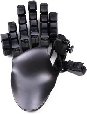 AZERON Keyzen  Keypad with 32 Fully Mappable Keys, 360° Hall-Effect Joystick, Macros, Adjustable Ergonomic Design, Cherry MX Switches, N-Key Rollover. (Black, Cherry MX Red)