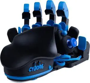 AZERON Cyborg Gaming Keypad  Programmable One Handed Keyboard for PC Gaming  with Analog Thumbstick and 29 Programmable Keys  3D Printed Keypad  for Righties (Blue)