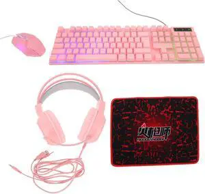 MERRYHAPY Gaming Keyboard Mouse Computer Keyboard Mouse Headset Led Lighting for Gaming