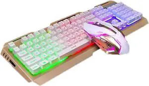 Manipulator Keyboard and Mouse Set, Laptop Desktop Wired Gaming Keyboard,Wired Mouse with Rubber Anti-Skid Wheel for Windows PC Gamers (Color : C)