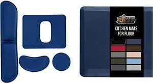 GORILLA GRIP Wrist Rest Set, Setof4, NavyBlue and Anti Fatigue Mat 2 Pack, 70x24, Navy Bundle