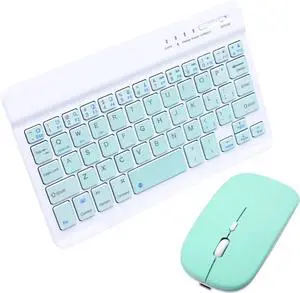 Noiseless Wirreless Keyboard and Mouse Keyboard Mouse BIIuetuoth Keyboard and Mouse 7 10 Inch Rechargeable for Lpaid Phone