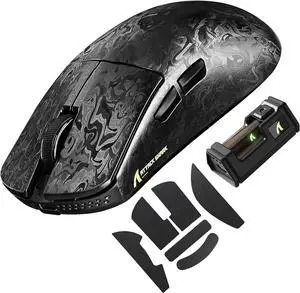 ATTACK SHARK R11 Ultra 8K Carbon Fiber Wireless Gaming Mouse,PAW3950MAX 42K DPI Sensor,49g Superlight Ergonomic Computer Mice with Tri-Mode,70M Switch Cloud Driver for Win/Mac/PC Gamer,Ink Blade&Tape