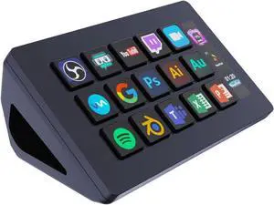 TreasLin VSDinside Stream Controller with 15 Customizable Macro Keypad to Trigger Actions in OBS Twitch YouTube for Content Creators Streaming Deck Compatible with PC & Mac HSV293S Black