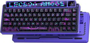 X LEOBOG AMG65 Wireless Mechanical Keyboard, Dot Matrix LED Screen&TFT Screen, 65% Hot-swappable Custom Keyboard, 8000mAh Battery, PBT Keycaps, Pre-lubed Linear Switches, RGB Backlit Gaming Keyboards