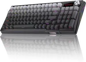 DRAOZA Kutethy Wireless Mechanical Keyboard,Pre-lubed Switches,Gasket Structure,Tri-Mode BT/2.4GHz/USB-C Hot Swappable Keyboard,Side Printed PBT Keycaps,RGB Backlit Gaming Keyboard(Ghost+Ashen)