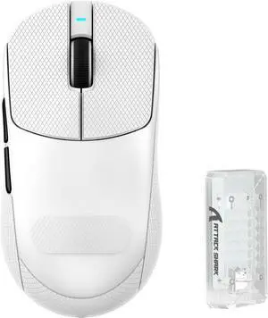 ATTACK SHARK X8 PRO 8K Wireless Gaming Mouse,PAW3395PRO 40K DPI Sensor,Tri-Mode Broadcom BK52820 Chip,Superlight Ergonomic Mouse for Large Hands,Cloud-Based Software,for Win/Mac(White&Tape)