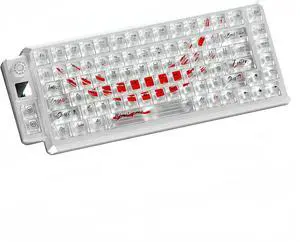 75% Mechanical Keyboard,Hotswap Linear Switch Music Rhythm RGB Backlight,Shine-Through Transparent Keycaps Rotary Knob+Screen,Tri-Mode Gaming Keyboard for Win/MAC (Transparent White)