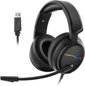 Wired Gaming Headset USB 7.1 Surround Sound Gaming Headset for PC Gamer Xiberia 3.5mm Bass Casque Game Headset for PS4/New Xbox One/Mac with Mic