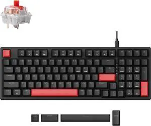LEMOKEY X5 Wired Gaming LED Backlight QMK/Launcher Mechanical Keyboard for Windows/Linux, Customize keymaps, Double-Shot keycaps, Keychron Mechanical Red Switch, Perfect for Both Gaming and Work