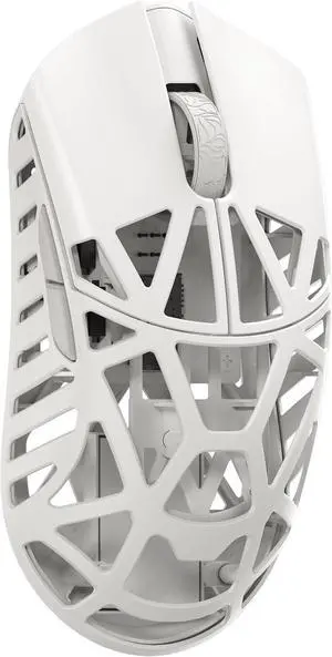 WLMOUSE Beast X Mini Pro Ultra-Light 34g Magnesium Gaming Mouse, PAW3950 HS Sensor, 8K Polling Rate, 30000 DPI,OM & TTC Switches, Customizable Side Panels.(Milky White(OM Switch-Side Slits))