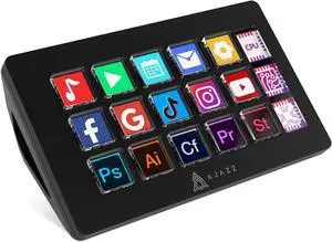 AKP153 Studio Deck, Stream Controller, 15 Macro Keys, Trigger Actions in Apps and Software Like OBS, YouTube, Twitch, Custom Console for Photo and Video Editing, Live Streaming, PC/Mac (Black)