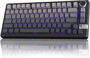 SOLAKAKA KI75 Wireless Mechanical Gaming Keyboard, 75% Percent Aluminum Hot Swappable Switches, Side-Printed RGB Backlit Custom Keyboard with Knob, Tri-Mode 2.4GHz/USB-C/BT 5.0 for PC