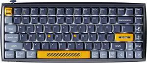 Durgod K710 Wireless Mechanical Keyboard, 84-Key 75% Layout, Connect up to 3 Devices via Bluetooth/2.4G Wireless for Mac Windows Linux, LED Backlit & N-Key Rollover, Tactile Brown Switch, Navy Blue