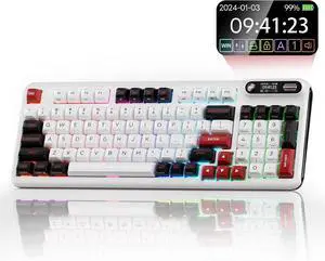 KZZI Z98 Gaming Keyboard - 94 Keys Creamy Wireless Mechanical Keyboard with Smart Display & Knob