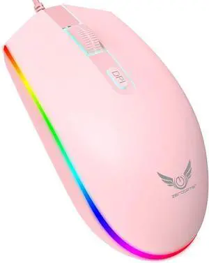Maine Computer Game Mouse, 1600 DPI, Three-Button, RGB Lighting Effect, Backlit, Optical Ergonomic Mouse, Factory Wholesale Sales (Pink, 10PACK) Maine Computer Game Mouse, 1600 DPI, Three-Button, RGB Lighting Effect, Backlit, Optical Ergonomic Mouse, Factory Wholesale Sales (Pink, 10PACK)