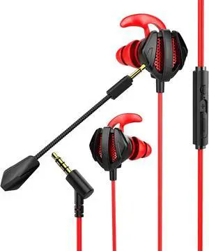 Gaming in-Ear Headset in-Line Controls Lightweight Wired Gaming Earbuds for Laptop Games - G9 Black Green/G9 Black (G6 Black Red)