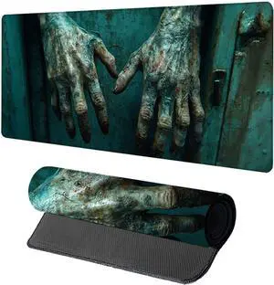 Abstract Mouse Pad, Gaming Mouse Pad 48x24in, Desk Mat with Stitched Edges, Large Mousepad Waterproof, Gaming Accessories Keyboard Mat, Office Desk Accessories, for Gamer Computer Office, Green A-1856