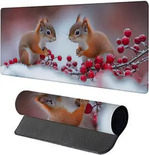 Animal Mouse Pad, Gaming Mouse Pad 48x24in, Desk Mat with Stitched Edges, Large Mousepad Waterproof, Gaming Accessories Keyboard Mat, Office Desk Accessories, for Gamer Computer Office, Red 3-4039