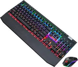 LED Wired Mechanical Keyboard, Aluminum Base, 104 Standard Keys,Gaming Keyboard and Mouse Combo with Multimedia Keys and Gaming Mouse 10800 DPI for Windows PC Gamers (Color : C-Tea Shaft)