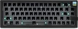 GMK67S Keyboard Barebones Kit,65% Gasket Mount Hot Swap PCB Tri-Mode BT5.0/2.4G/Type-C Wireless Mechanical Keyboard with TFT-LCD Screen VIA Programmable Custom RGB Gaming Keybaord DIY Kit (Black)