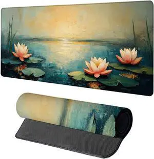 Plant Mouse Pad, Gaming Mouse Pad 40x20in, Desk Mat with Stitched Edges, Large Mousepad Waterproof, Gaming Accessories Keyboard Mat, Office Desk Accessories, for Gamer Computer Office, Green 1-9827