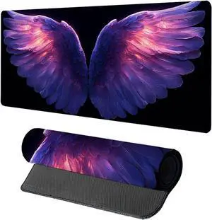 Wing Gaming Mouse Pad, Mouse Pad 60x32in, Large Desk Mat with Non-Slip Rubber Base, Office Desk Accessories, Large Extended Gaming Keyboard Mat, Big Mousepad for Computer Gamer Office, Purple 4-5801