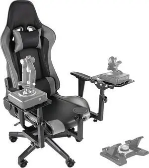 Dardoo Flight Simulator Cockpit with Gray Seats, Compatible with HOTAS Warthog, G Saitek, Airbus Stick and Throttle, A10C Rocker, Multi-Scene Applications, ExcludingThrottle, Joystick and Pedal
