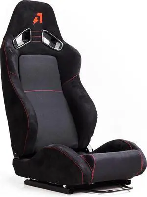 CS-Pro Modular Simracing Cockpit Esports Game Accessories Classic Racing Seats, Adjustable Suede Universal Seats Compatible with Thrustmaster, Fanatec, Moza on PC, Xbox and PS
