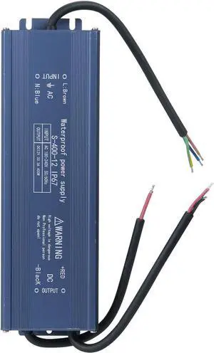 12V 400W IP67 Aluminum Alloy LED Power Supply for Lighting, Signage, and Light Strips