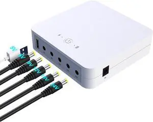 RGTTOTG Mini UPS Uninterrupted Power Supply 7800mAh 28Wh Lithium ion Backup Battery with DC 24V 15V 12V/9V/5V Output for Wireless Router, Modem, LED Light, CCTV Camera, Smartphone More Support Solar