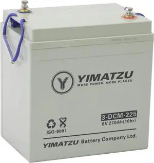 Yimatzu 3-DCM-225 6V 225Ah AGM Battery with GEL Electrolyte - The DCM/DZM Battery on the Market