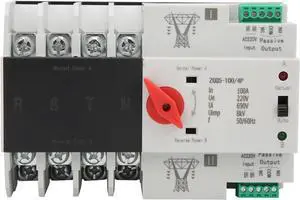 Dual Power Automatic Transfer Switch Uninterrupted 2 Way Controller ZGQ5-100/2/4P 220/400V (Color : Type B)