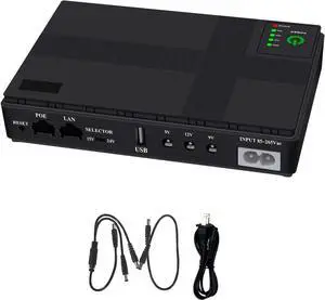 10400mAh Mini UPS 5V 9V 12V 2A Battery Backup Portable Uninterruptible Power Supply for for WiFi Camera Router Speaker