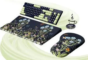 Ergonomic Mouse Pad and Keyboard Stand Wrist Rest Set, Memory Foam Comfort, Pain Relief for Typing