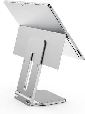 Elevated Stand Adjustable for Surface Stand for Desk, on-Skid Tablet Holder Designed , Silver