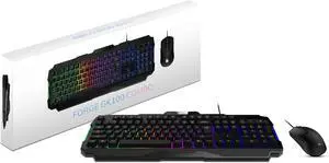 Gaming RGB Keyboard & Mouse Set, 19-Key Anti-Ghosting, 6400 DPI Optical Sensor