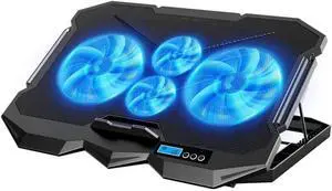 13 14 15 16 17 inch Laptop, Laptop Cooler with 4 Fans, LCD Display Screen, 4 Height, 2 USB-A Port Laptop Stand