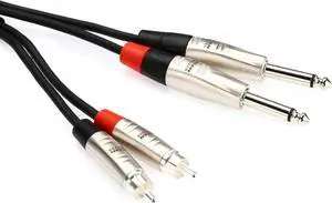 HPR-010X2 Pro Stereo Interconnect Cable - Dual REAN 1/4-inch TS Male to RCA Male - 10 foot HPR-010X2 Pro Stereo Interconnect Cable - Dual REAN 1/4-inch TS Male to RCA Male - 10 foot