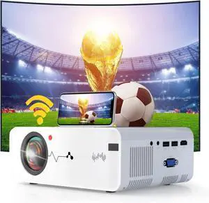 Mini Projector, Portable WiFi Movie Projector for Outdoor Use, 8000L 1080P HD and 200'' Screen Supported - White Mini Projector, Portable WiFi Movie Projector for Outdoor Use, 8000L 1080P HD and 200'' Screen Supported - White