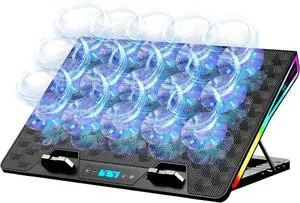 Laptop Cooling Pad, 15 Powerful Cooling Fans, Gaming Laptop Cooler with RGB Lights for 15-17.3 inch PC Computers