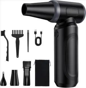 Compressed Air Duster,Electric Air Duster for PC/Keyboard Cleaning Kit for Car,Computer Duster for CleaningUltimate,Inky Gray