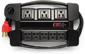 D'Addario Tour-Grade Power Base - Base Protector - Stage Power Strip with 6 ft Cable - 5 Standard and 3 Transformer- Guitar Amp Outlet - Music Surge Protector with Indicator Light