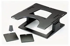 forAdjustable Laptop Stand Raise Screen Height to Reduce Neck Strain 3 Height Adjustment Large Platform for Docking Station NonSkid Base Keeps Laptop Secure Cable Management Black LX500